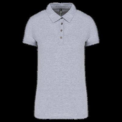 Polo básico de manga corta para mujer Oxford Grey S