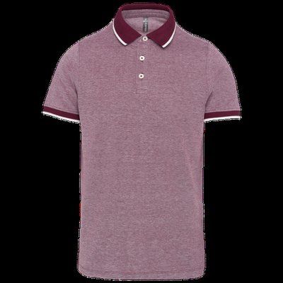 Polo bicolor hombre 100% algodón Marl Wine 3XL