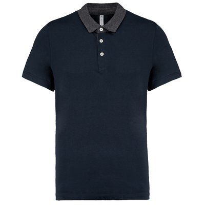 Polo bicolor hombre algodón Navy / Dark Grey Heather S