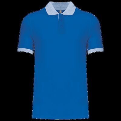 Polo bicolor hombre Light Royal Blue / Oxford Grey 4XL