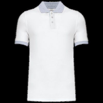 Polo bicolor hombre White / Oxford Grey L