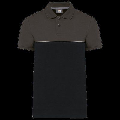 Polo bicolor manga corta unisex Black / Dark Grey 5XL