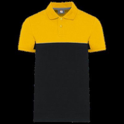 Polo bicolor manga corta unisex Black / Yellow M