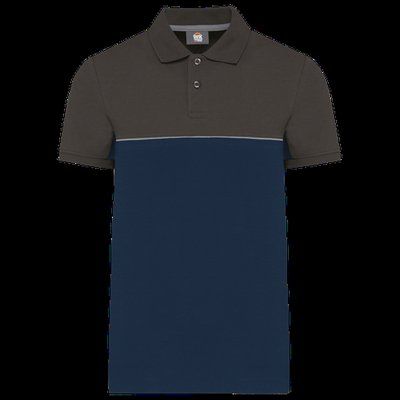 Polo bicolor manga corta unisex Navy / Dark Grey XL