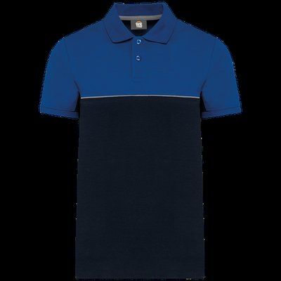 Polo bicolor manga corta unisex Navy / Royal Blue L