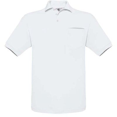 Polo con bolsillo en el pecho White XL