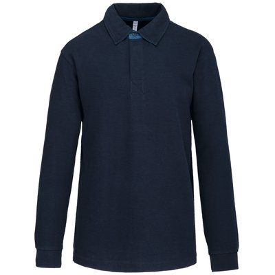 Polo de canalé manga larga hombre Navy / Jean XL