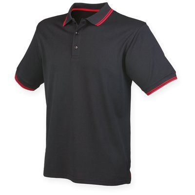 Polo clásico de poliéster Black / Red S