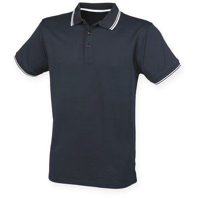 Polo clásico de poliéster Navy / White XL