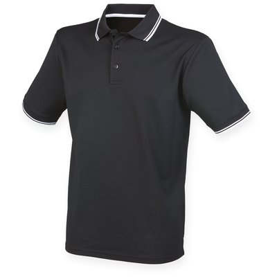 Polo clásico de poliéster Negro S