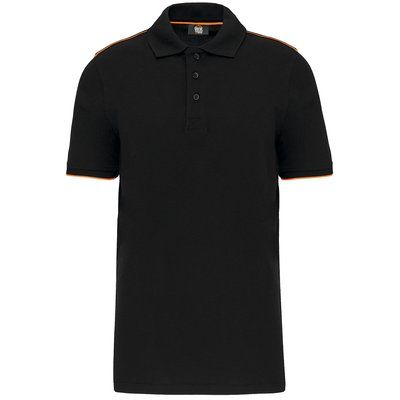 Polo contrastado hombre Black / Orange XL