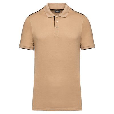 Polo contrastado hombre Camel / Black XL