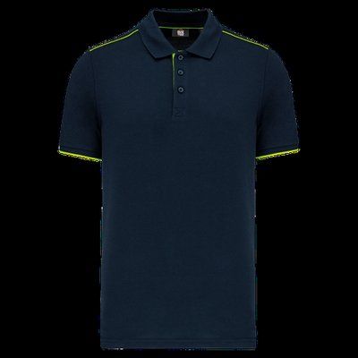 Polo contrastado hombre Navy / Fluorescent Yellow 4XL