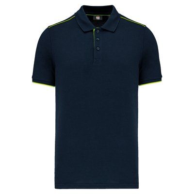 Polo contrastado hombre Navy / Fluorescent Yellow S