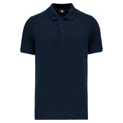 Polo contrastado hombre Navy / Light Royal Blue S