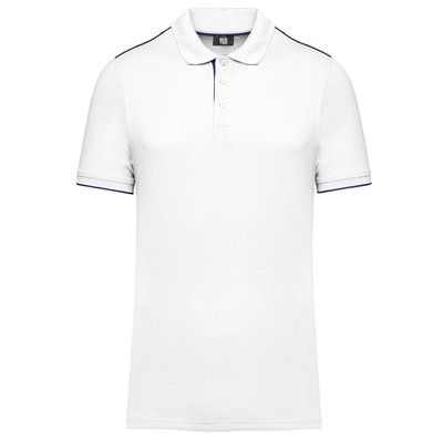 Polo contrastado hombre White / Navy 4XL