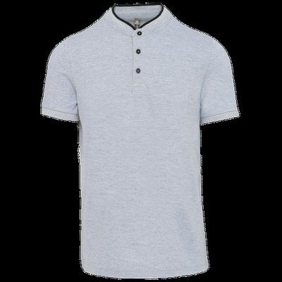 Polo cuello mao para hombre Oxford Grey / Black L