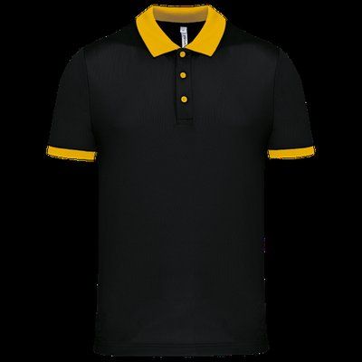 Polo entallado y estilo moderno Black / Yellow XXL