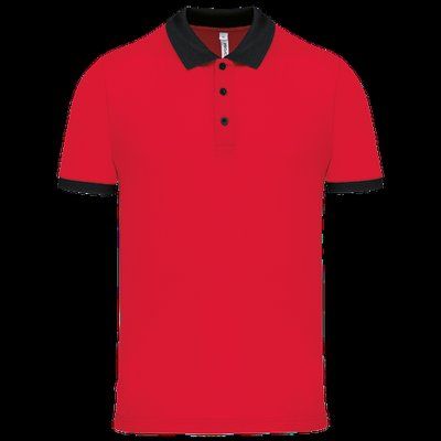 Polo entallado y estilo moderno Red / Black L