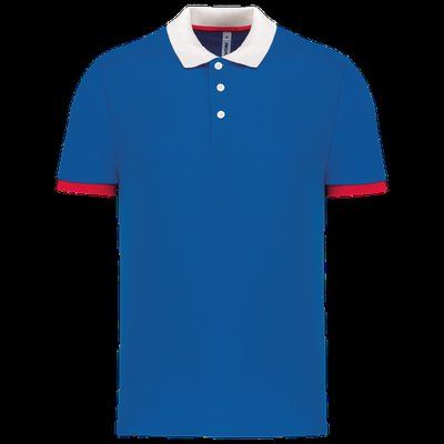 Polo entallado y estilo moderno Sporty Royal Blue / White / Red M