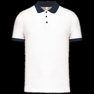 Polo entallado y estilo moderno White / Sporty Navy 3XL