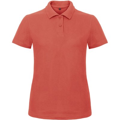 Polo entallado para mujer 100% algodón Rojo / Naranja 3XL