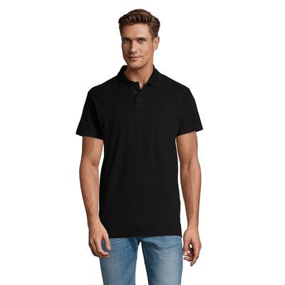 Polo Hombre 210g Algodón Negro XL