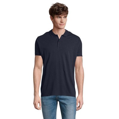 Polo de Hombre en Algodón Orgánico Azul Marino 3XL