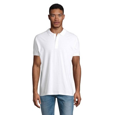 Polo de Hombre en Algodón Orgánico Blanco 5XL