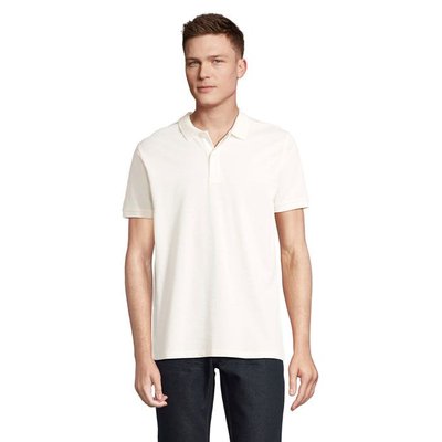 Polo de Hombre en Algodón Orgánico Blanco Roto XXL