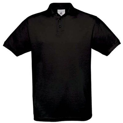 Polo hombre algodón punto piqué Black 3XL