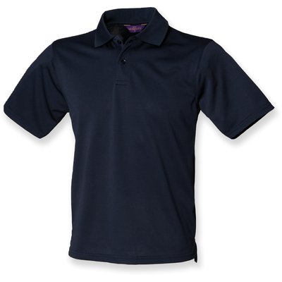 Polo hombre poliéster micropiqué Azul L