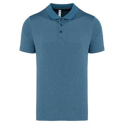 Polo jaspeado de manga corta Azul M