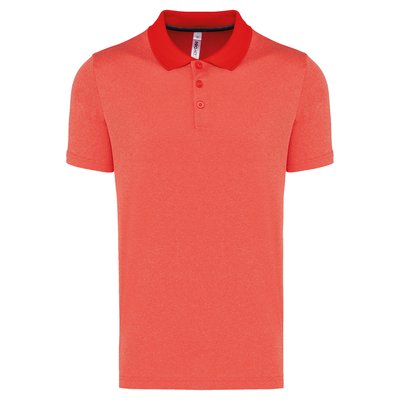 Polo jaspeado de manga corta Rojo XL