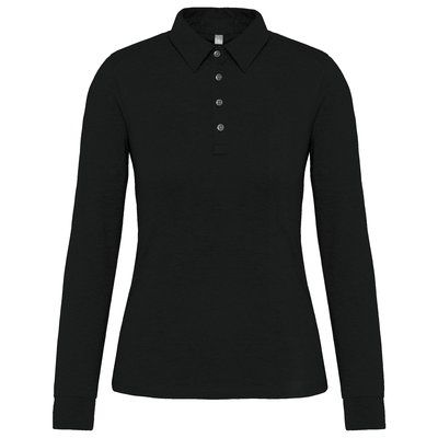 Polo jersey manga larga mujer Black S