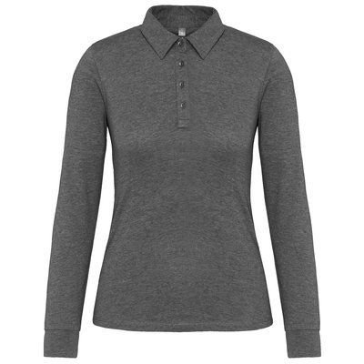 Polo jersey manga larga mujer Grey Heather M