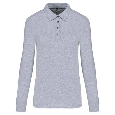 Polo jersey manga larga mujer Oxford Grey XL