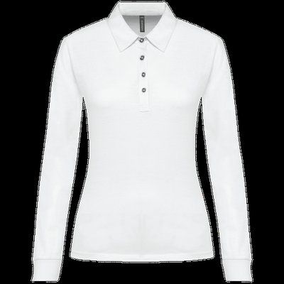 Polo jersey manga larga mujer White L