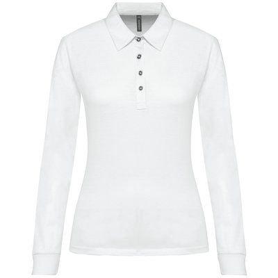 Polo jersey manga larga mujer White XL