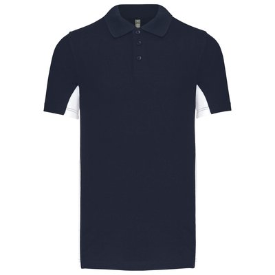 Polo manga bicolor hombre Azul S