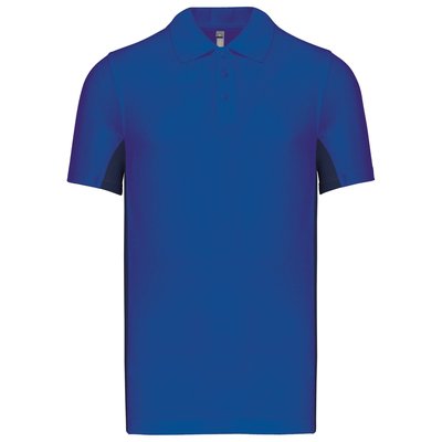 Polo manga bicolor hombre Azul S