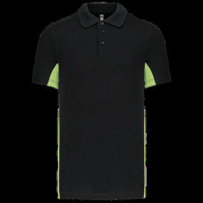 Polo manga bicolor hombre Black / Lime XL