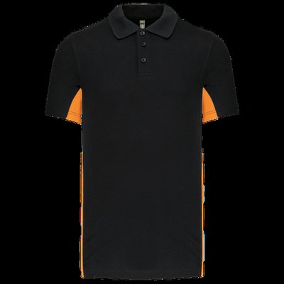 Polo manga bicolor hombre Black / Orange S