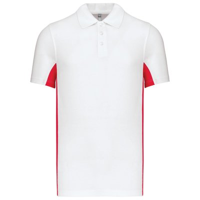 Polo manga bicolor hombre Blanco XXL