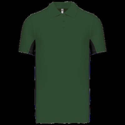 Polo manga bicolor hombre Forest Green / Black XXL