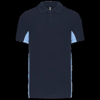 Polo manga bicolor hombre Navy / Sky Blue M