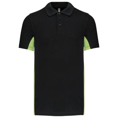 Polo manga bicolor hombre Negro 3XL