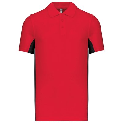 Polo manga bicolor hombre Rojo S