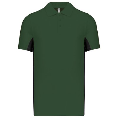 Polo manga bicolor hombre Verde XL