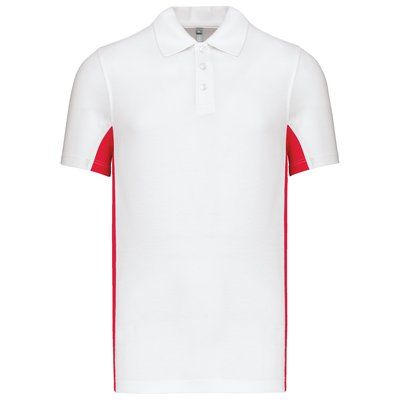 Polo manga bicolor hombre White / Red S